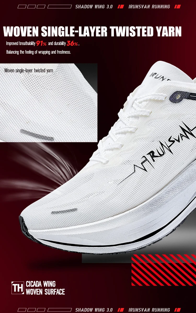 IRUNSVAN 2025 Shadow Wing 3.0 Full Palm T800 Carbon Board Running Shoes Breathable and Durable Sports Shoes for Men and Women