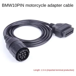 For BMW ICOM D Cable ICOM-D Motorcycles Motobikes 10 Pin Adaptor 10Pin To 16Pin OBD2 OBDII Diagnostic Cable I-COM A2 tool cables