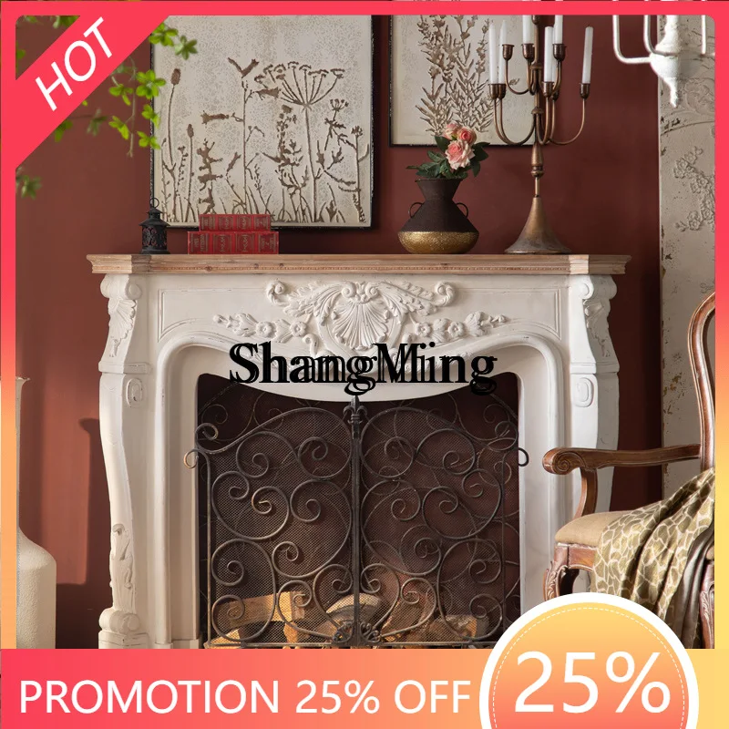 

SM new solid wood living room fireplace cabinet wedding shooting props retro B & B hotel Xuanguantai