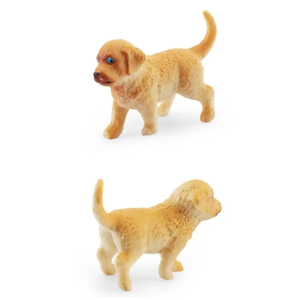 واقعية الكلب الحيوانات نموذج الذهبي المسترد رسمت باليد تماثيل كلب صغير أجش جرو أرقام الكلب عمل الشكل هدية #2