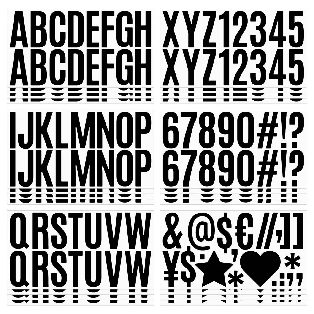 2.5 Inch Gold Black Letter Stickers 6 Sheets Large Number Alphabet Stickers for Bulletin Board Mailbox DIY Crafts Art Making