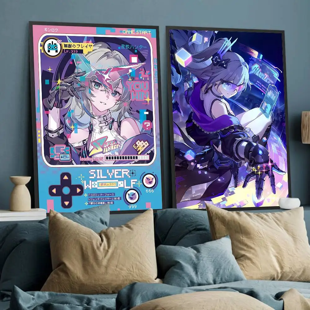 Manga Silver Wolf 999 Honkai Star Rail Classic Vintage Posters Whitepaper Prints Posters Artwork Kawaii Room Decor
