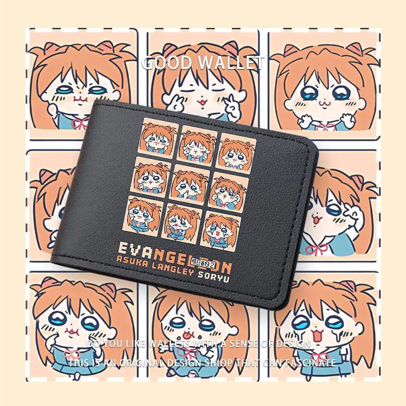  Asuka Short Wallet Soft PU Leather Zipper Wallet Coin Credit Card Cover Lightweight Driver's License Protection Cover