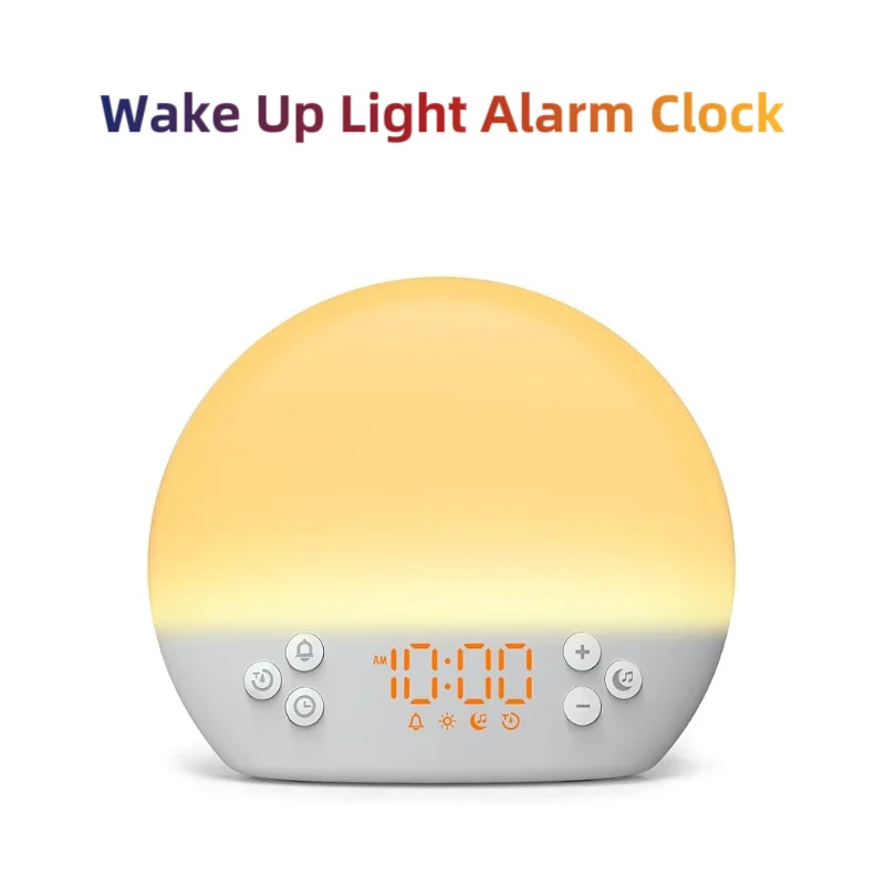 

Световой сигнал для пробуждения, цифровой будильник с восходом солнца, новинка, лампа с регулируемой яркостью, машина с белым шумом, звуковая машина, 30 звуков сна для домашнего декора