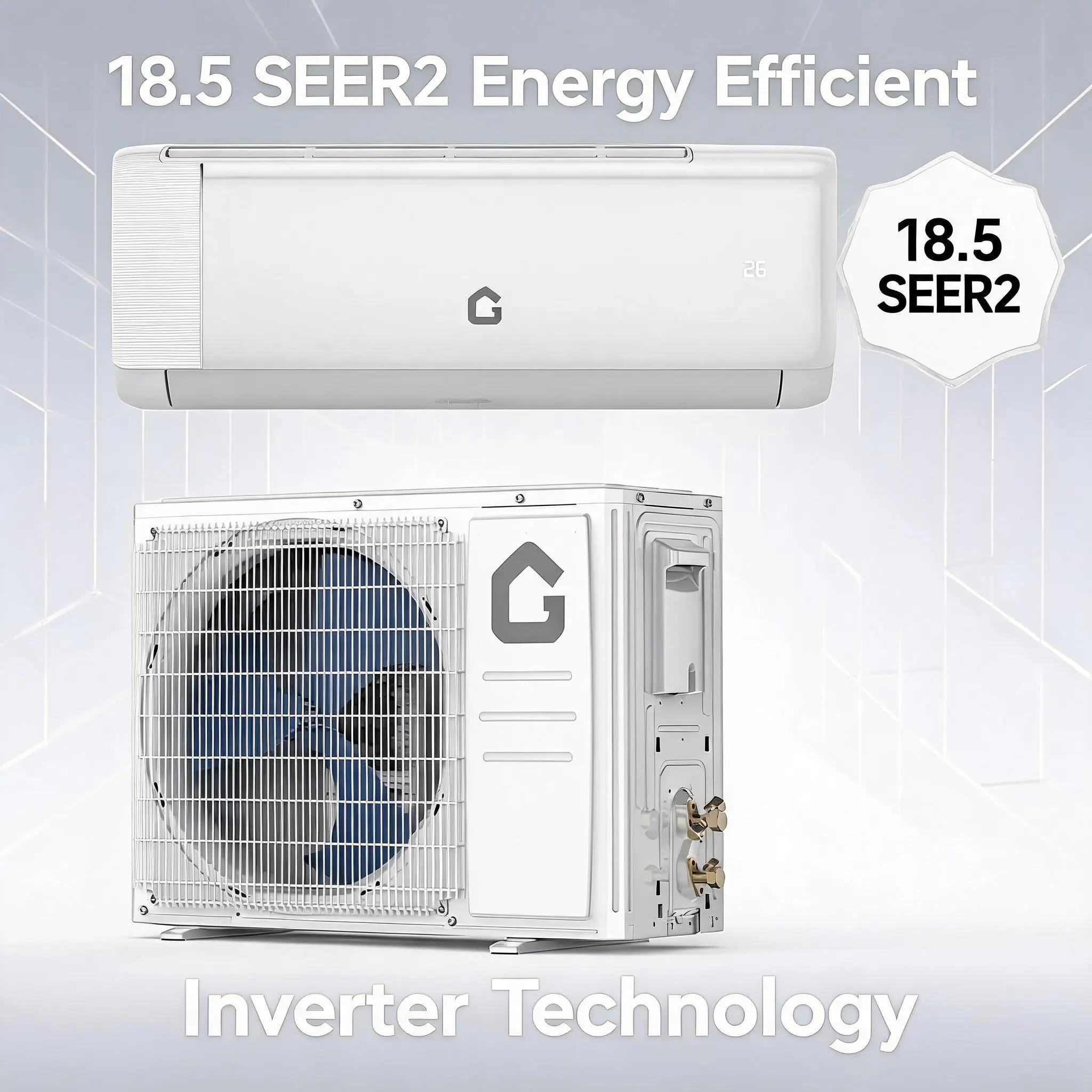 9000 BTU WiFi Mini Split Air Conditioner Heat Pump 18.5 SEER 230V Inverter Ductless AC System Cools 450 Sq Ft Alexa Compatible With Installation Kit