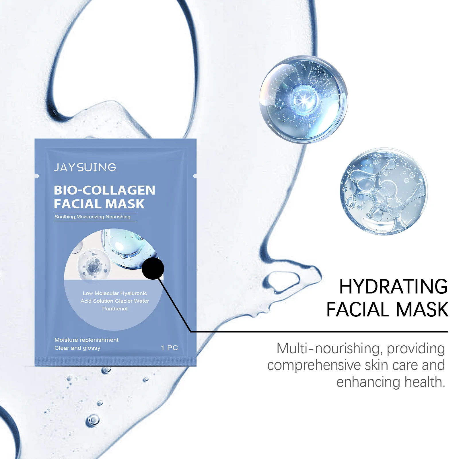 Jaysuing Collagen Soothing Mask To Improve Facial Skin Elasticity Hydrating Moisturizing Mask Lighten Fine Lines and Smooth Skin