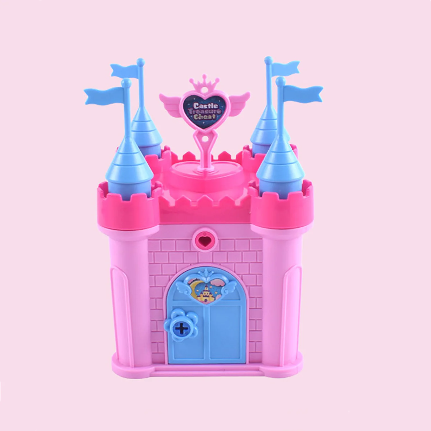 Anime girl, family, children\'s surprise castle magic box, princess piecing together castle to showcase her hands-on ability