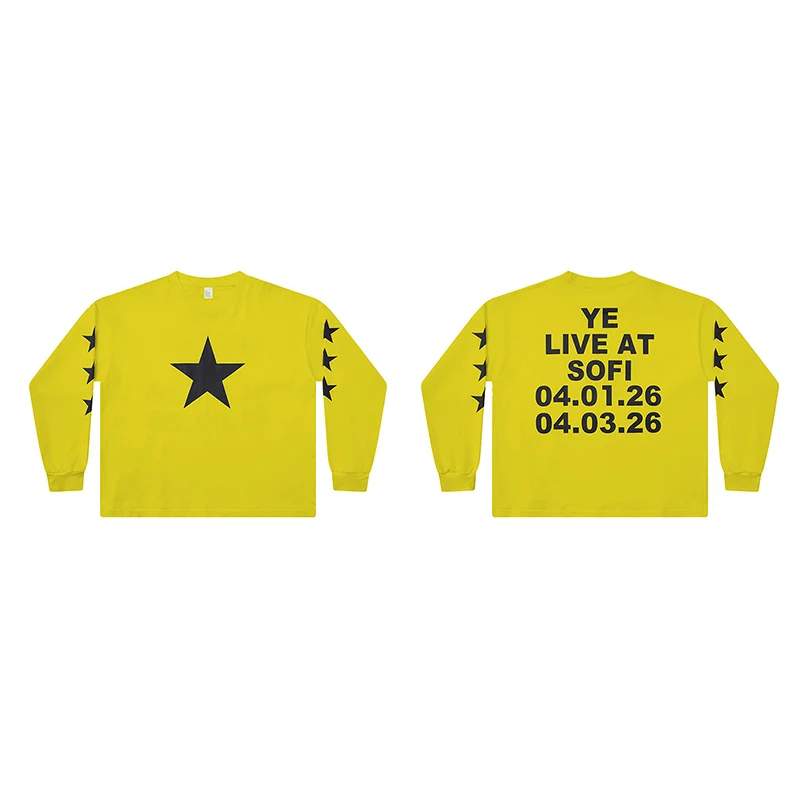YZY bully ロンT サイズ3 YZY Bully Long Sleeve T-Shirt Vintage Trendy Kanye West Style Flag