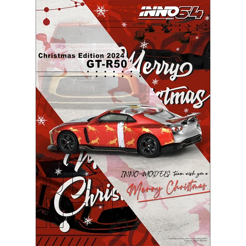 INNO متوفر 1:64 نيسان GTR R50 عيد الميلاد دييكاست ديوراما نموذج سيارة مجموعة اللعب