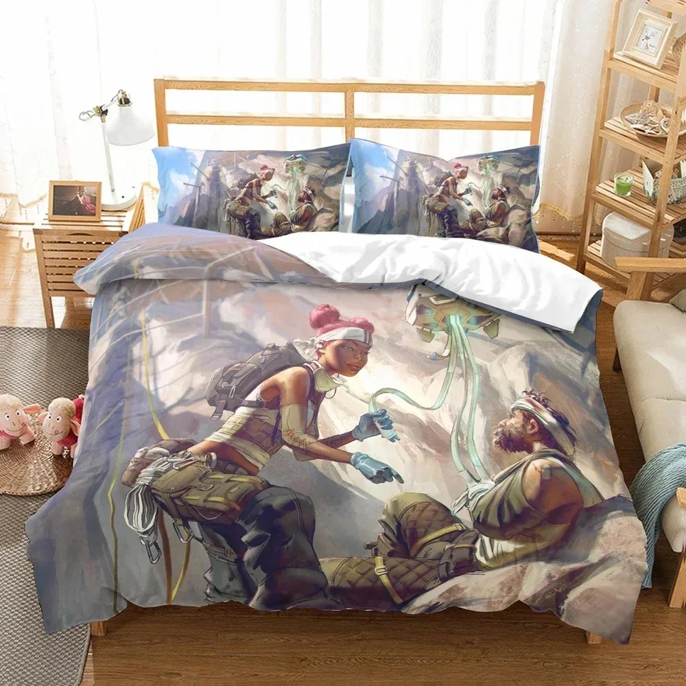 3D Printed Game APEX Legends Bedding Set 3D Printed Suitable for Bedroom Duvet Cover Set With Pillowcases Kids Home Textile