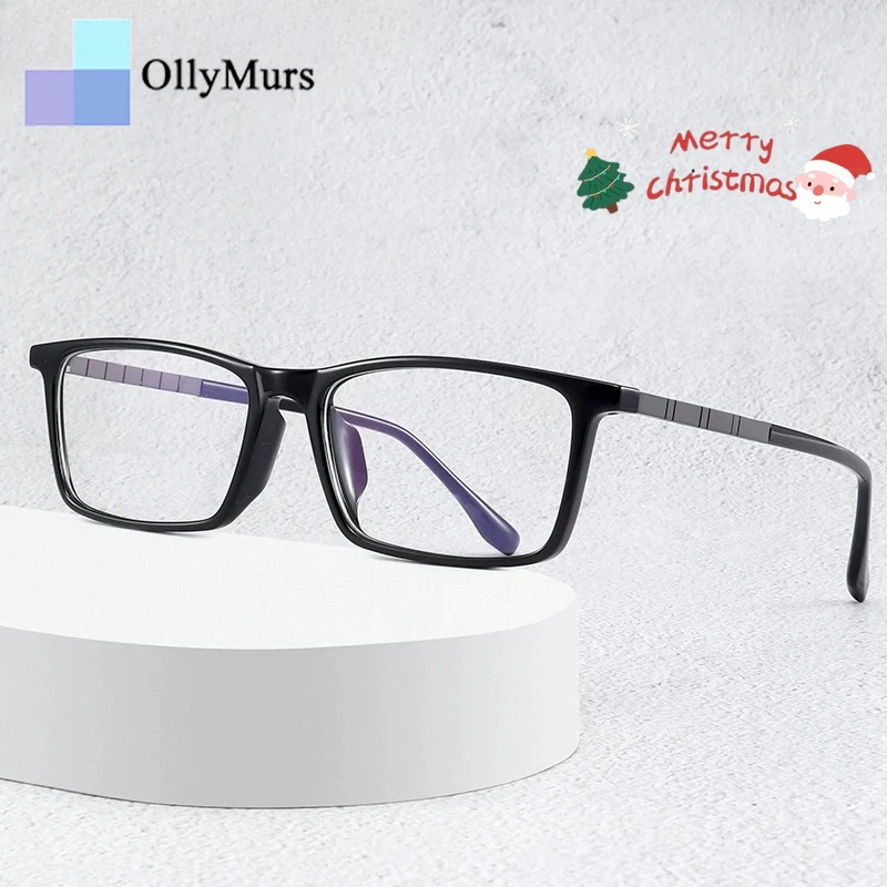 

OLLYMURS Новая ультра легкая деловая оправа для отдыха TR + квадратная женская оправа из чистого титана, мужская оправа для оптических очков 8608