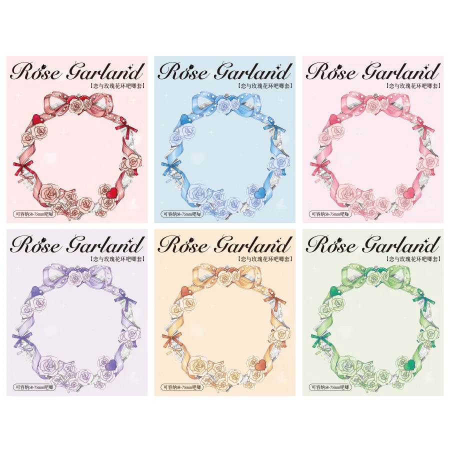 Aesthetic Rose Garland PVC Cover for 58~75mm Pin Badge Game Anime Baji Display Pendant for Pain Bag Backpack Badges Dust-proof