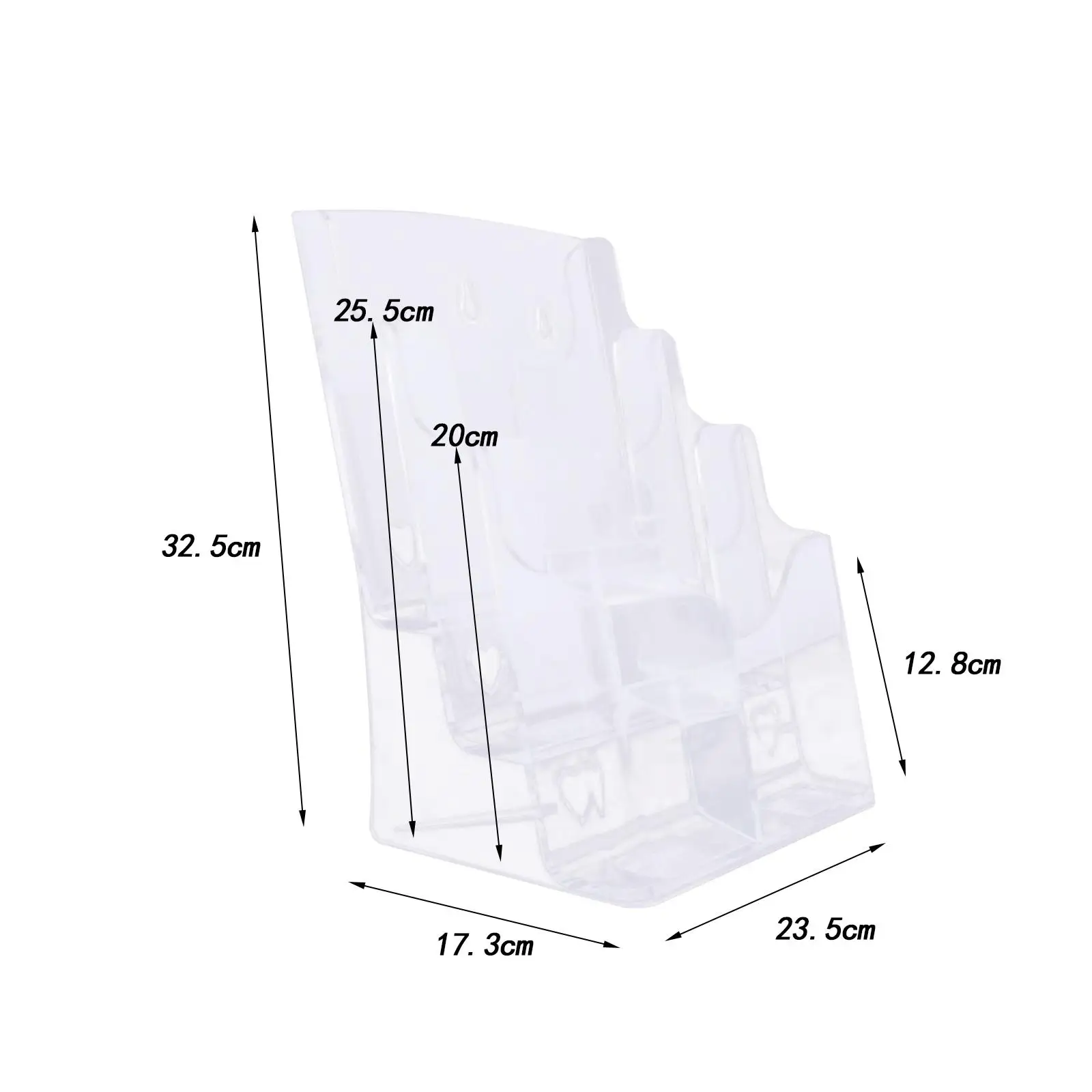 Acrylic Brochure Holder Clear Display Stand for Booklets Magazines Pamphlets