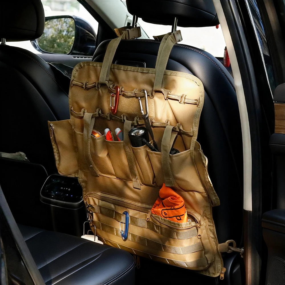 Edc Car Carry - Tactical MOLLE Seat Back Organizer Convertible