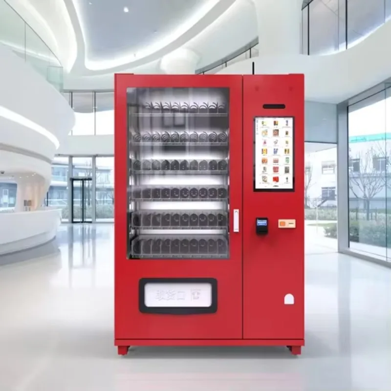 Customized Self Selling Foods and Drinks Vending Machine With Credit Card Reader Mobile QR Code Payment Commercial