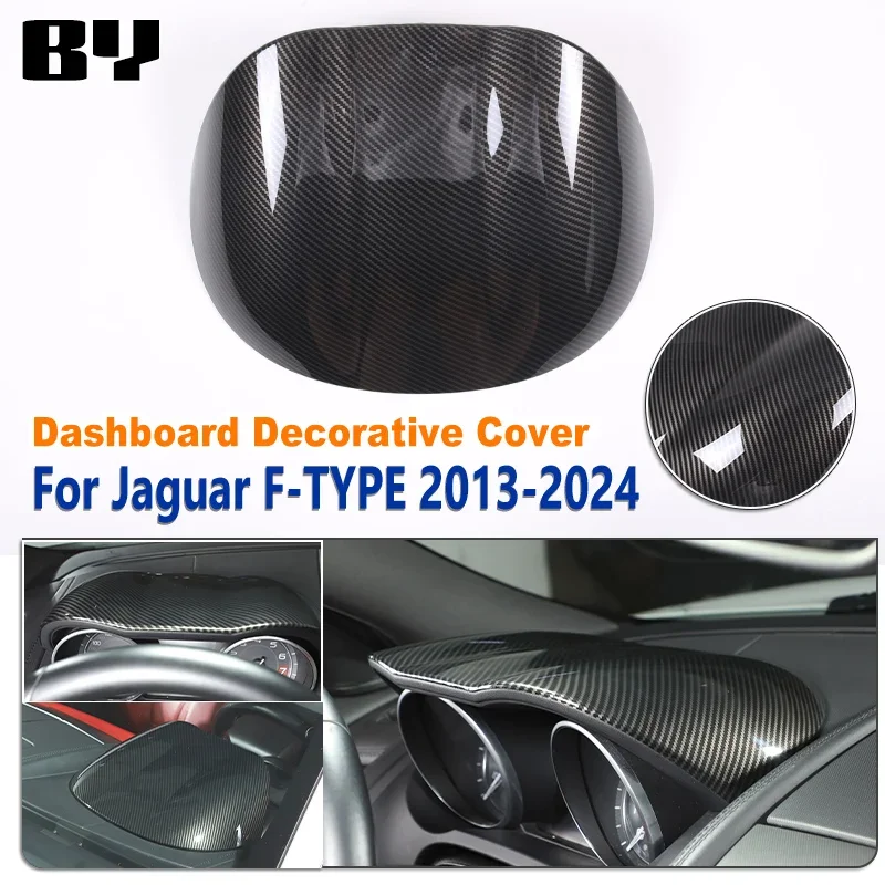 ل جاكوار F-TYPE 2013-2024 ABS ألياف الكربون/ماتي الأسود لوحة سيارة غطاء الزخرفية ملصق اكسسوارات السيارات الداخلية