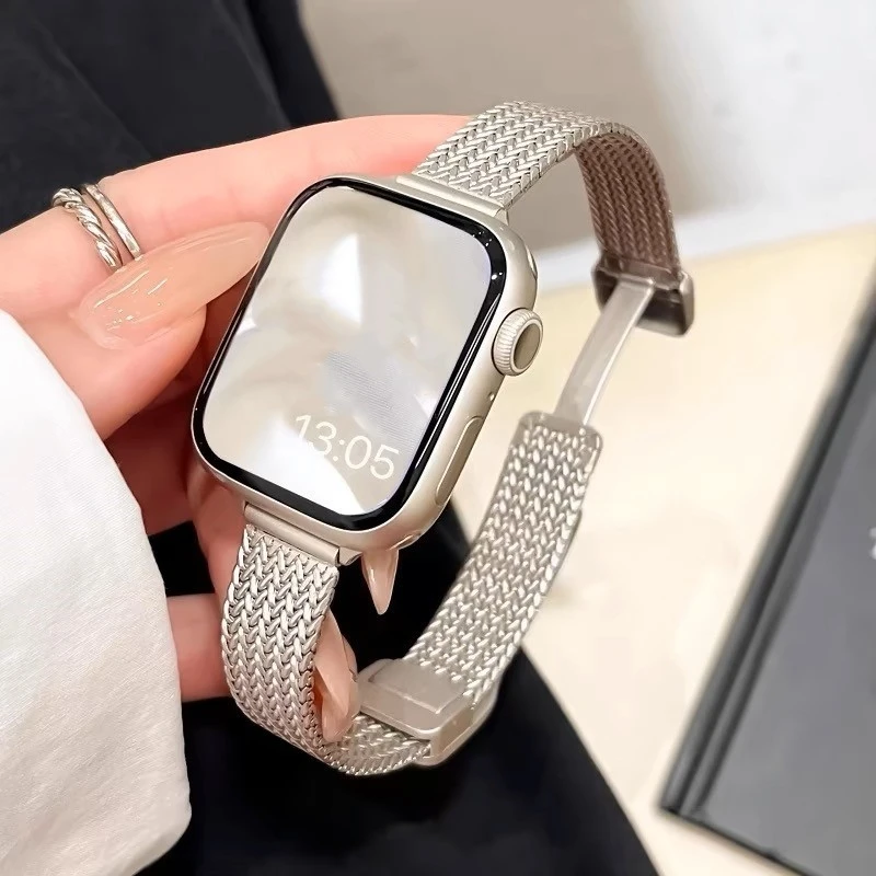 Schlankes Metall-Magnetarmband für Apple Watch Series Ultra 10 9 8 7 SE 6 5 4 Armband für iWatch Band 41 mm 45 44 40 46 42 38 49 mm