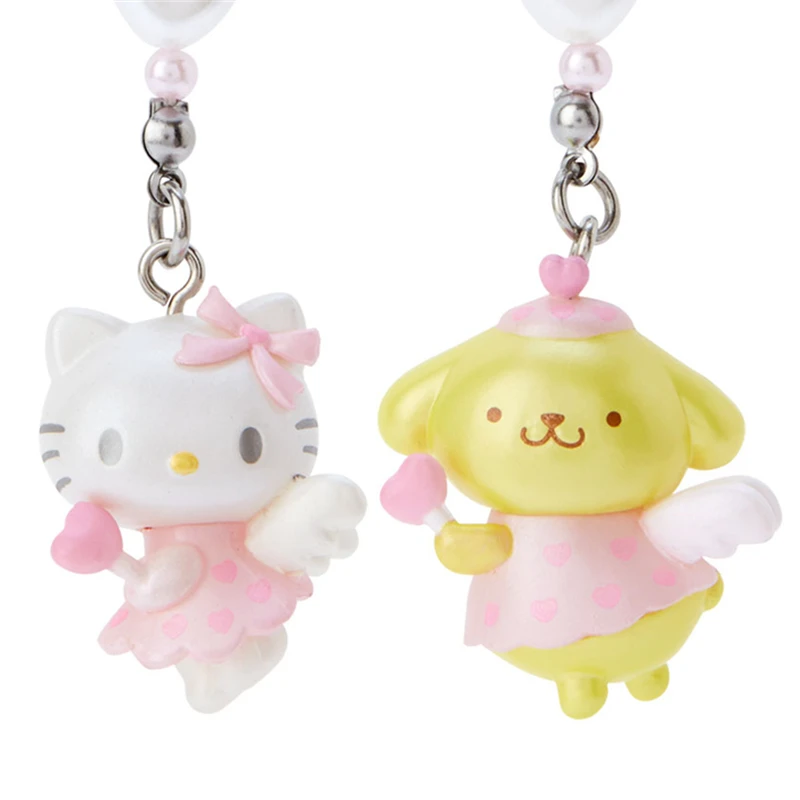 Kawaii Kuromi My Melody Hello Kitty Dream Angel Series Mobile Phone Pendant Anime Sanrio Girl Heart Cute Keychain Girl Gift