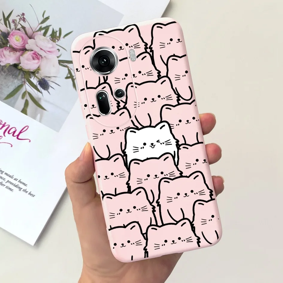 Casing ponsel untuk Oppo Reno 11 5G, CPH2599 motif bunga silikon lunak Capa tahan guncangan untuk Oppo Reno 11 Pro 2024 Reno11