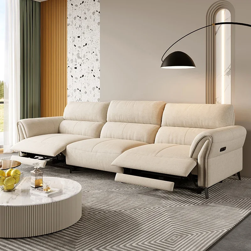 Accent Electric Recliner Sofa Leather Floor White Office Luxury Living Room Sofas Lazy Modern Divani