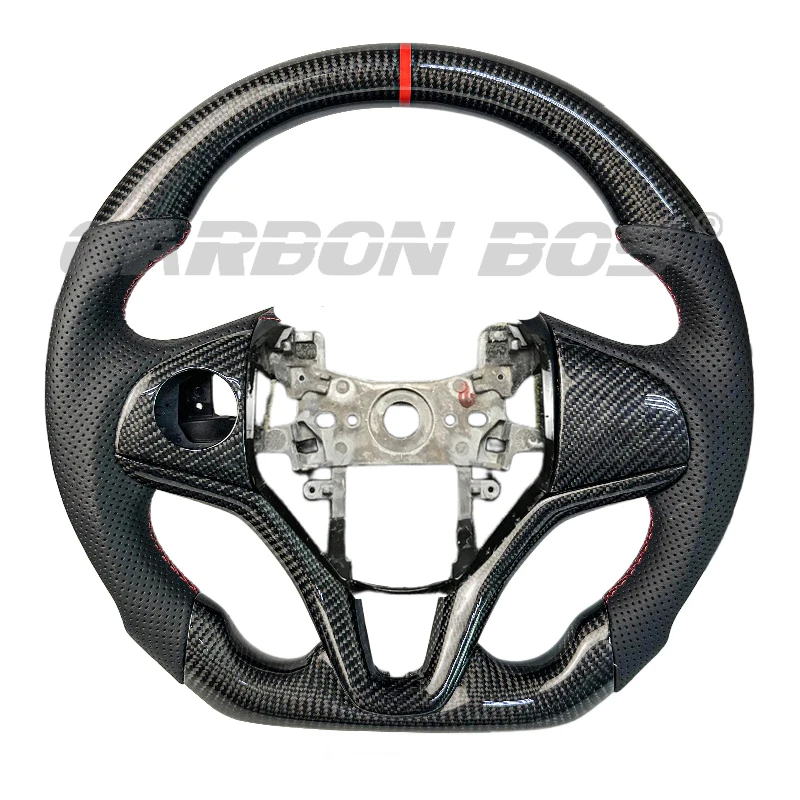 Wheel Parts Black Carbon Fiber Sport Steering Wheel for 3th FTI Honda HRV Customizable Carbon Fiber Accesorios De Auto for FTI