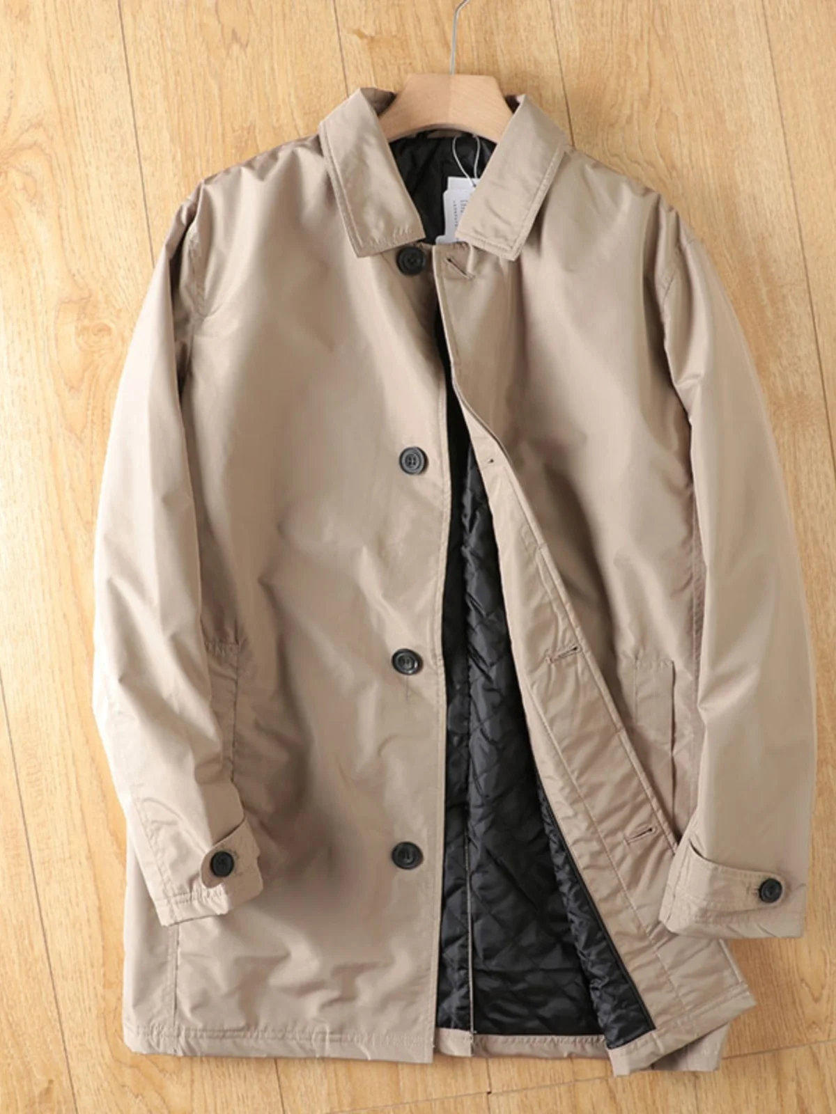 

Ele повседневное мужское пальто-ветровка с хлопковой подкладкой, модное городское пальто свободного покроя средней длины