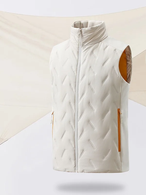 

Модный осенне-зимний жилет с воротником-стойкой, легкий, молодежный, повседневный, не объемный, приталенный, из полиэфирного волокна