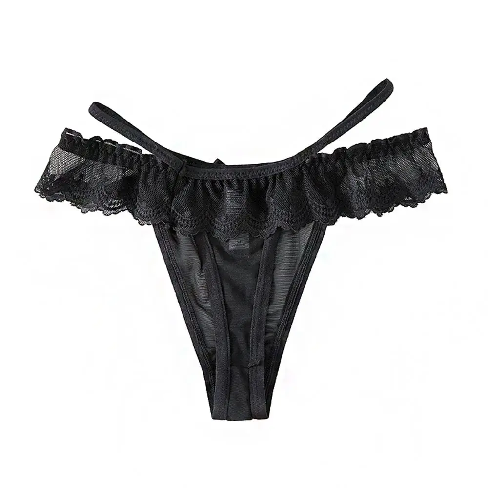 

Sweet Low Waist Panties Elastic Lolita Peach Hip Heart Mesh Ruffled Printing Women Intimates Bow Panties Thong Lace Briefs