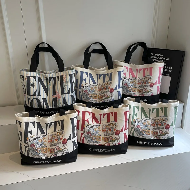 

Новинка 2025, женская большая сумка с буквенным принтом, весенние сумки для отдыха, сумки на плечо большой вместимости для женщин, модные сумки с верхней ручкой