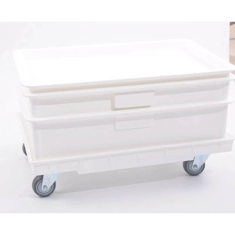High quality L size plastic bread topping organizer rectangular shallow storage box restaurant