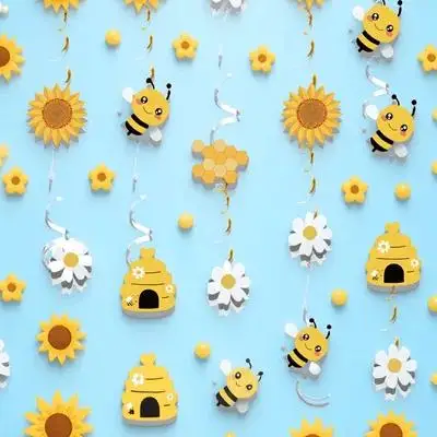 

Bee Hanging Decorations Birthday Party Supplies Baby Shower Ceiling Decor Classroom Decorations Lightweight Reusable
