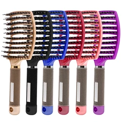 Hair Brush Hair Comb Detangling Hair Brush Bristle&Nylon Women Wet Massage Comb Curly Hairdressing Salon Styling Tools