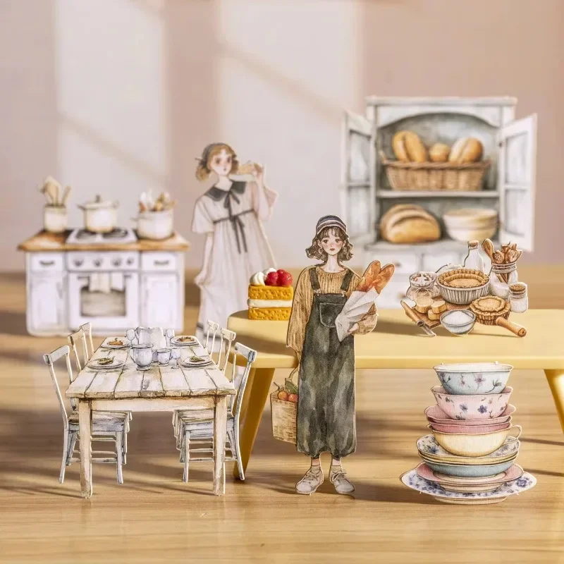 

15 шт., наклейки для открыток, шесть белых краев, свежий зеленый цвет Анны, маленький домашний ландшафтный дизайн, жесткий справочник 120*90 мм