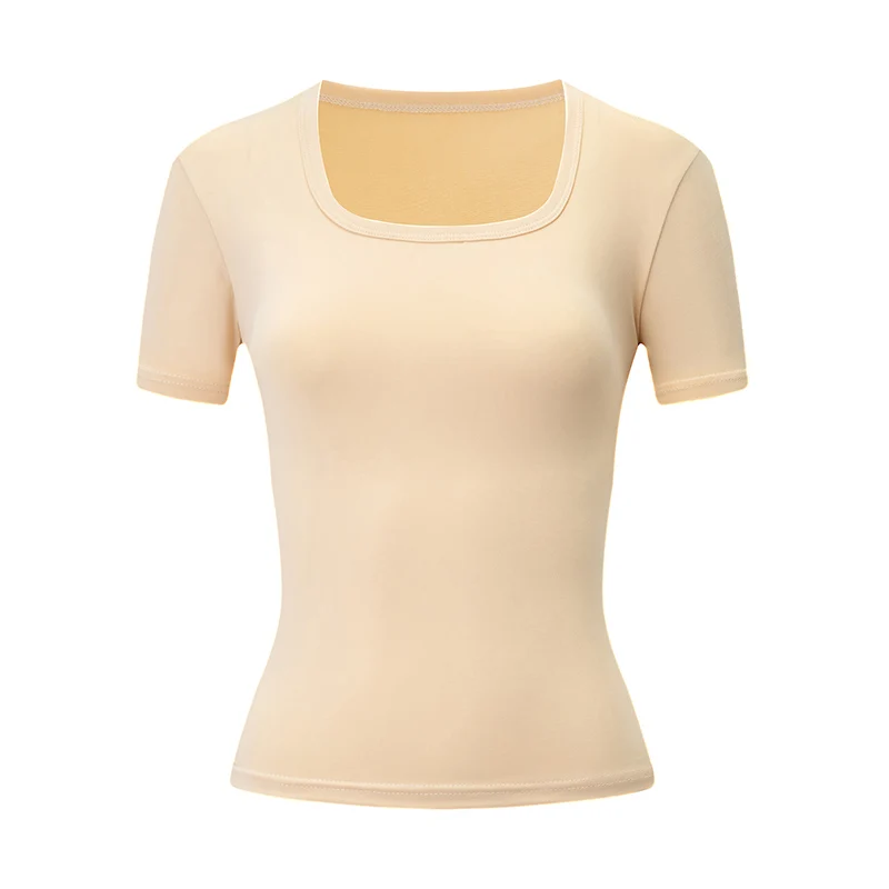 Obrázek 3: 3-piece dámská léto celistvý barva sexi u-neck s krátkými rukávy pohodlné ležérní tričko fitness sportovní domácí zeštíhlující mikina