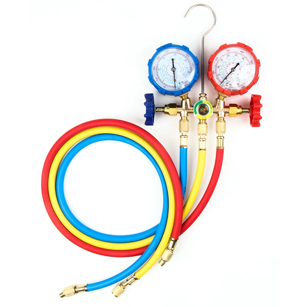 Refrigerant Air Conditioning Tools AC Diagnostic Manifold Gauge Set Hose Hook Kit for Refrigerant Testing R12 R22 R404A R134A