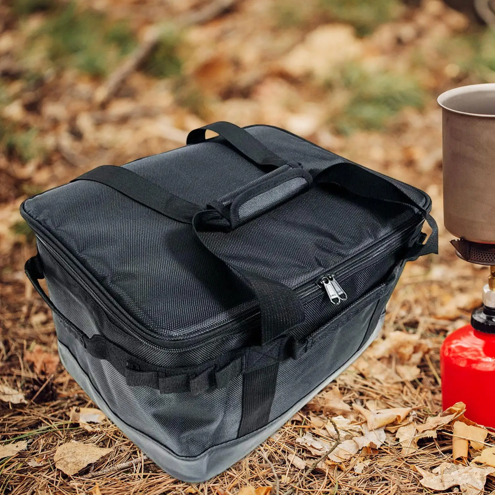 

Camping Storage Bag, Folding Picnic Bag Utensils Organizer Travel Bag Large