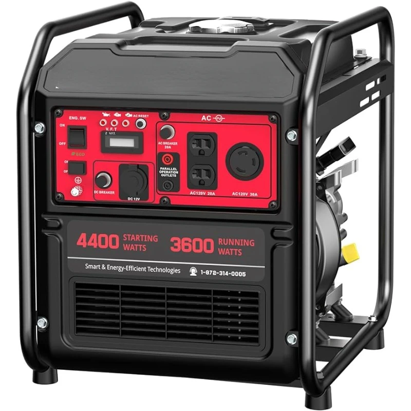 4400-Watt Portable Generator with Inverter Technology, RV Ready 30A Outlet, Gas Powered, EPA Compliant