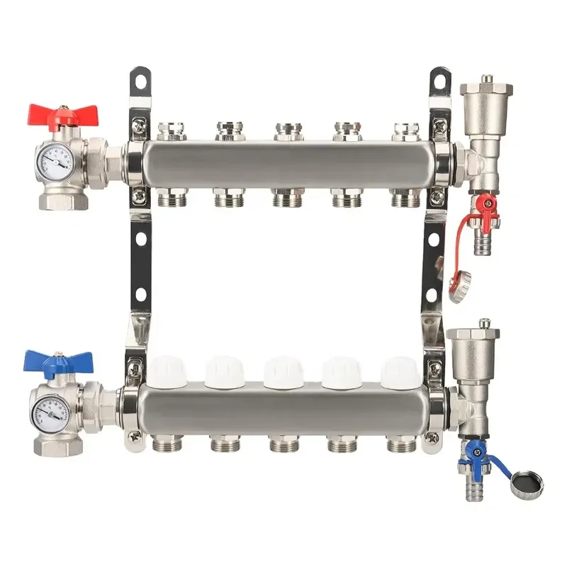 Pex Water Flow Meter Underfloor Steel Radiant Floor Heat Manifold