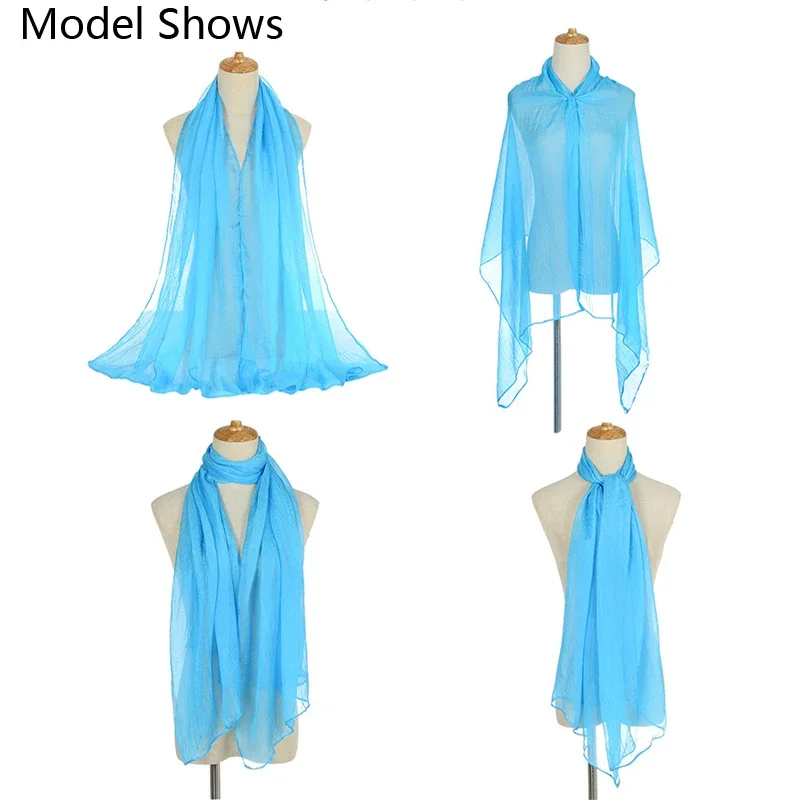 New Summer Large Shawls Chiffon Scarf Beach Burkini Cover Up Women Solid Color Head Wrap Sarong Beachwear Pareo Sunscreen Cover