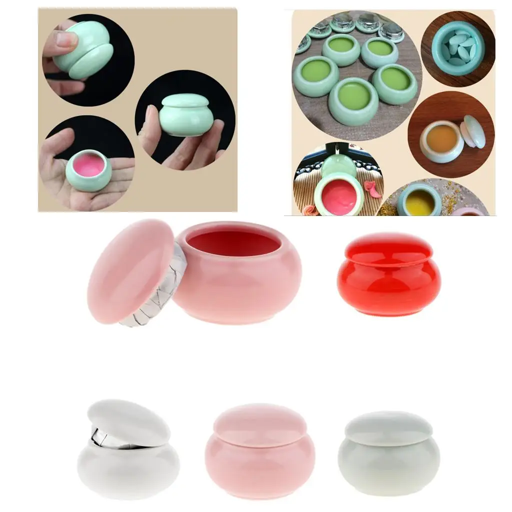 Ceramic Cosmetics Empty Jar Pot Lip Balm Bottle Storage Container 12g