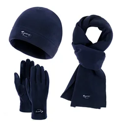 Nuova moda donna scialli avvolgenti lavorati a maglia inverno uomo cappello sciarpa guanti set sciarpe in pile caldo autunno lusso morbido solido silenziatore