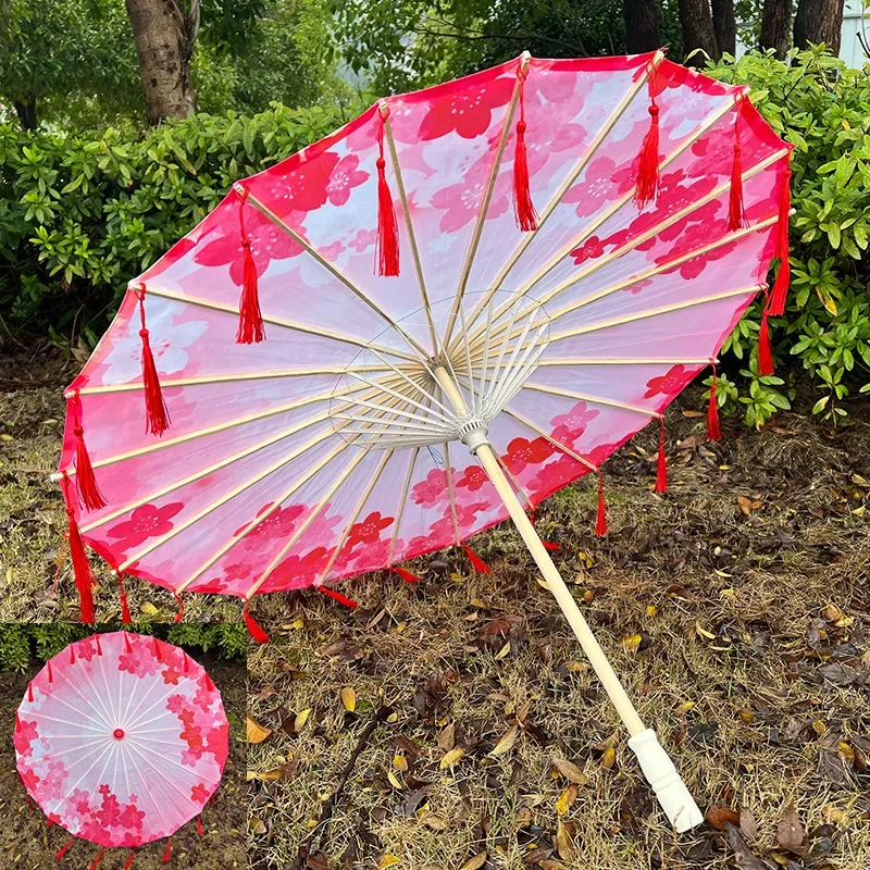 

Adult and Children's Ancient Style Oil Paper Umbrella Hanfu Dance Photography Scenic Area Decoration Craft Tassel Umbrella