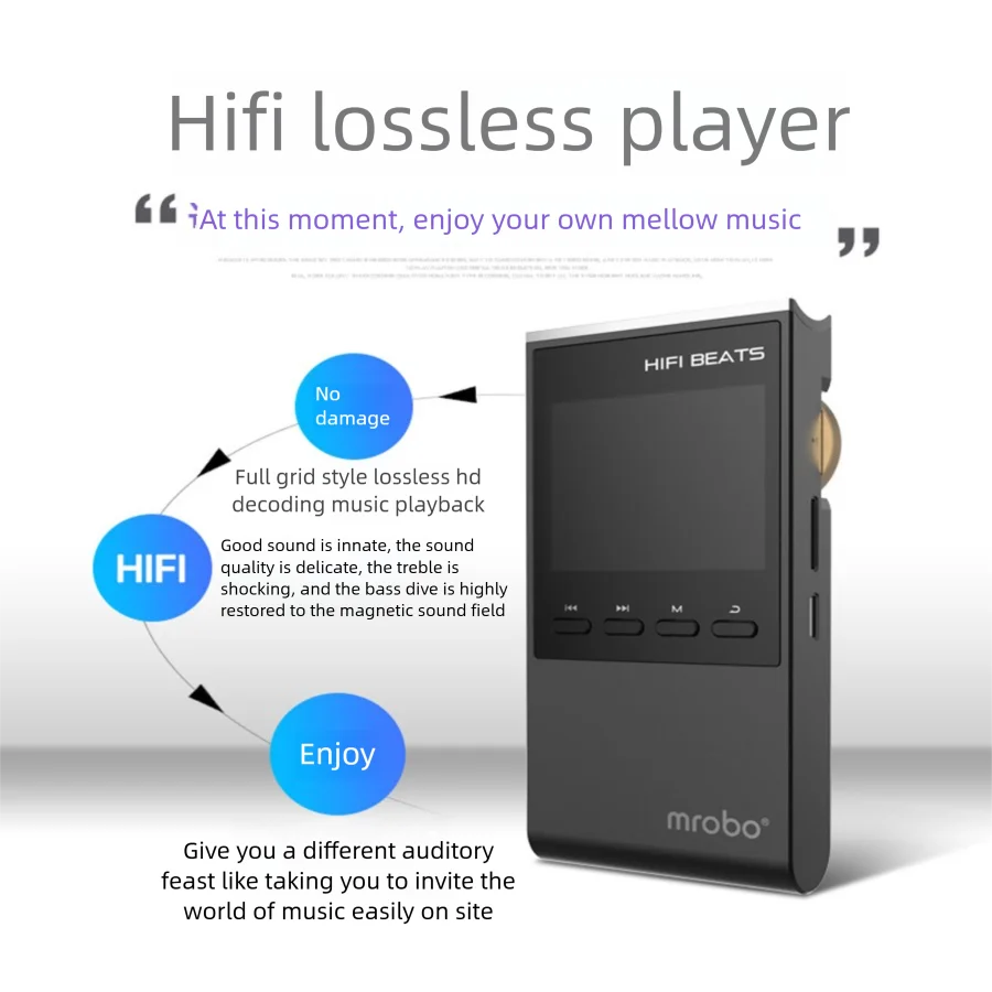 مشغل موسيقى MP3 بسعة 64 جيجابايت HIFI بدون فقدان، جسم من سبائك الألومنيوم، أدوات تحكم دوارة، مشغل MP4 1.8 بوصة مع بطارية 2000 مللي أمبير في الساعة وقت تشغيل طويل