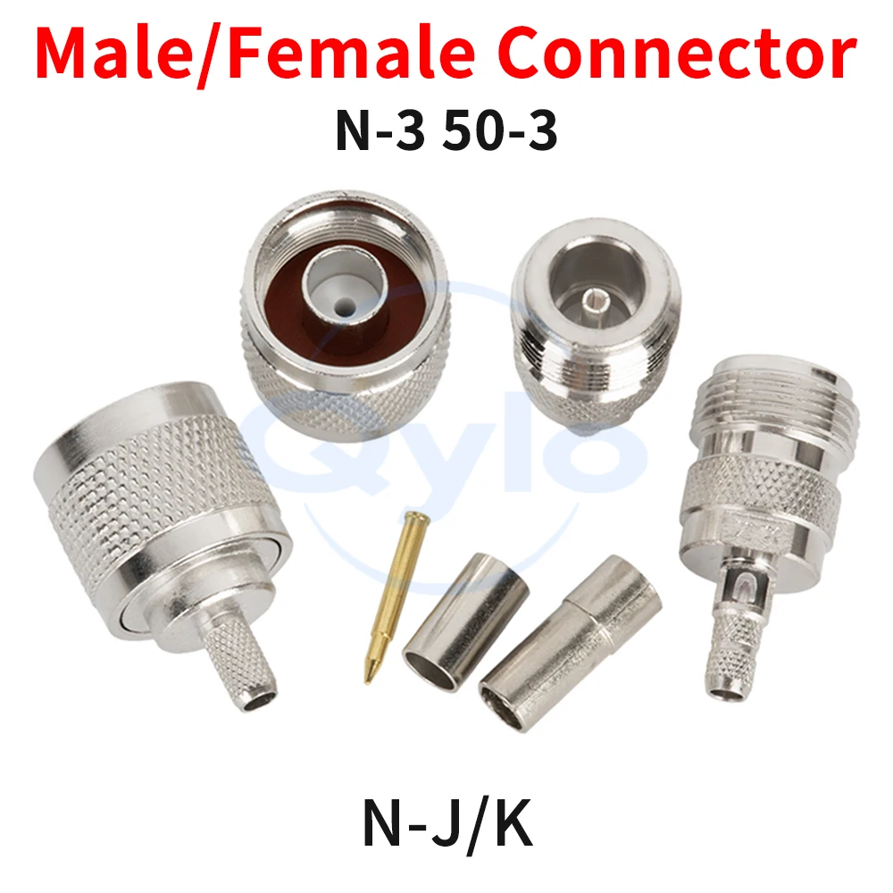 RF Connector N-Type/L16-J-3 N-J-3 Male/Female Crimp Connectors for RG223, RG142, RG58, 50-3 Cable (1 pcs)