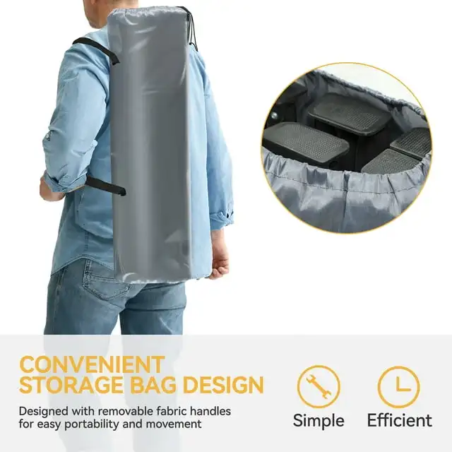 

Uforic Folding Camping Cot with Mattress & Carry Bag, Oxford, 575 lb Capacity for Travel, Gray