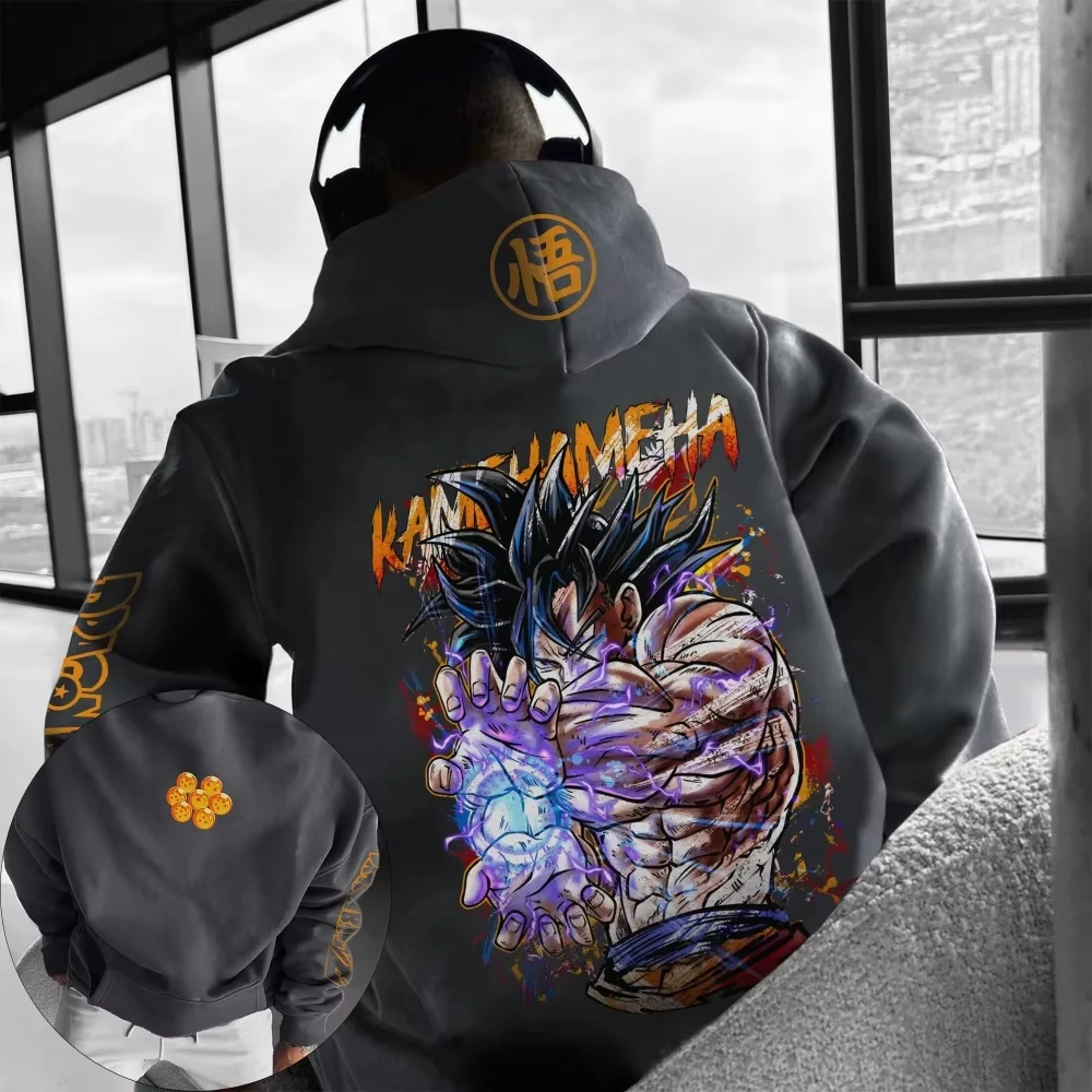 

2025 hot-selling autumn and winter new anime gray magic man Buou print hooded sweater men's and women's fashion street jumper