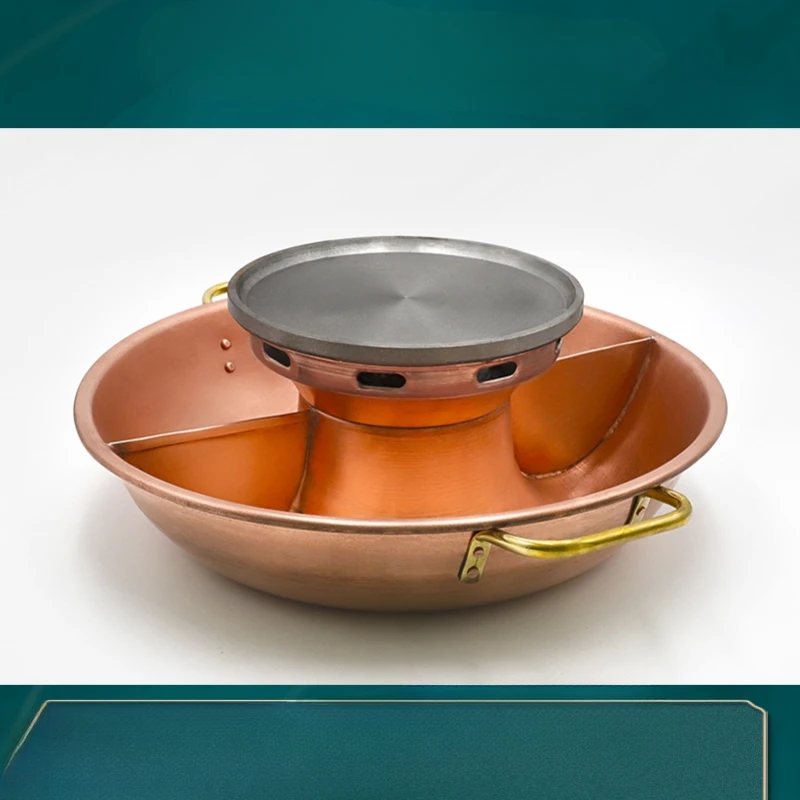 

Gas barbecue and instant boiled hot pot Double-flavor hot pot red copper stove