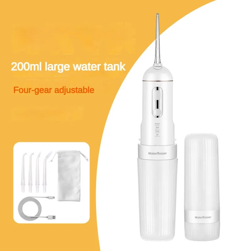 USB Charging Electric Oral Irrigator Dental Water Flosser Teeth Cleaning Smart Portable  IPX7 Waterproof 200ml 1800mAh Battery