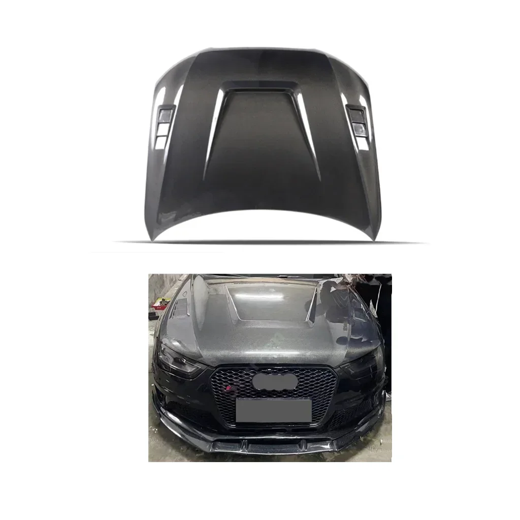 Capô do motor de fibra de carbono real, Audi S4 Bonnet, 2013-2016, Audi A4 B8.5 Upgrade, LY Estilo