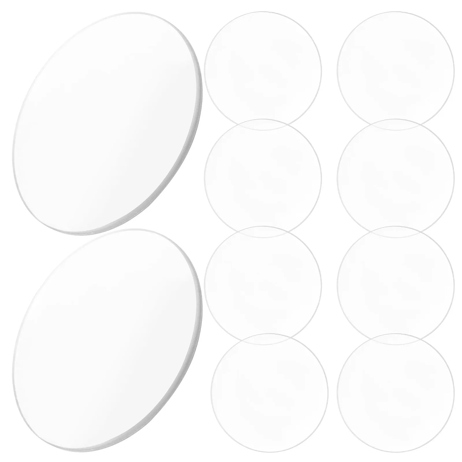 10Pcs Optical Magnifier Lens Double Convex Acrylic Clear Magnifying Replacement Lens for Reading Crafting Science Teaching Tools